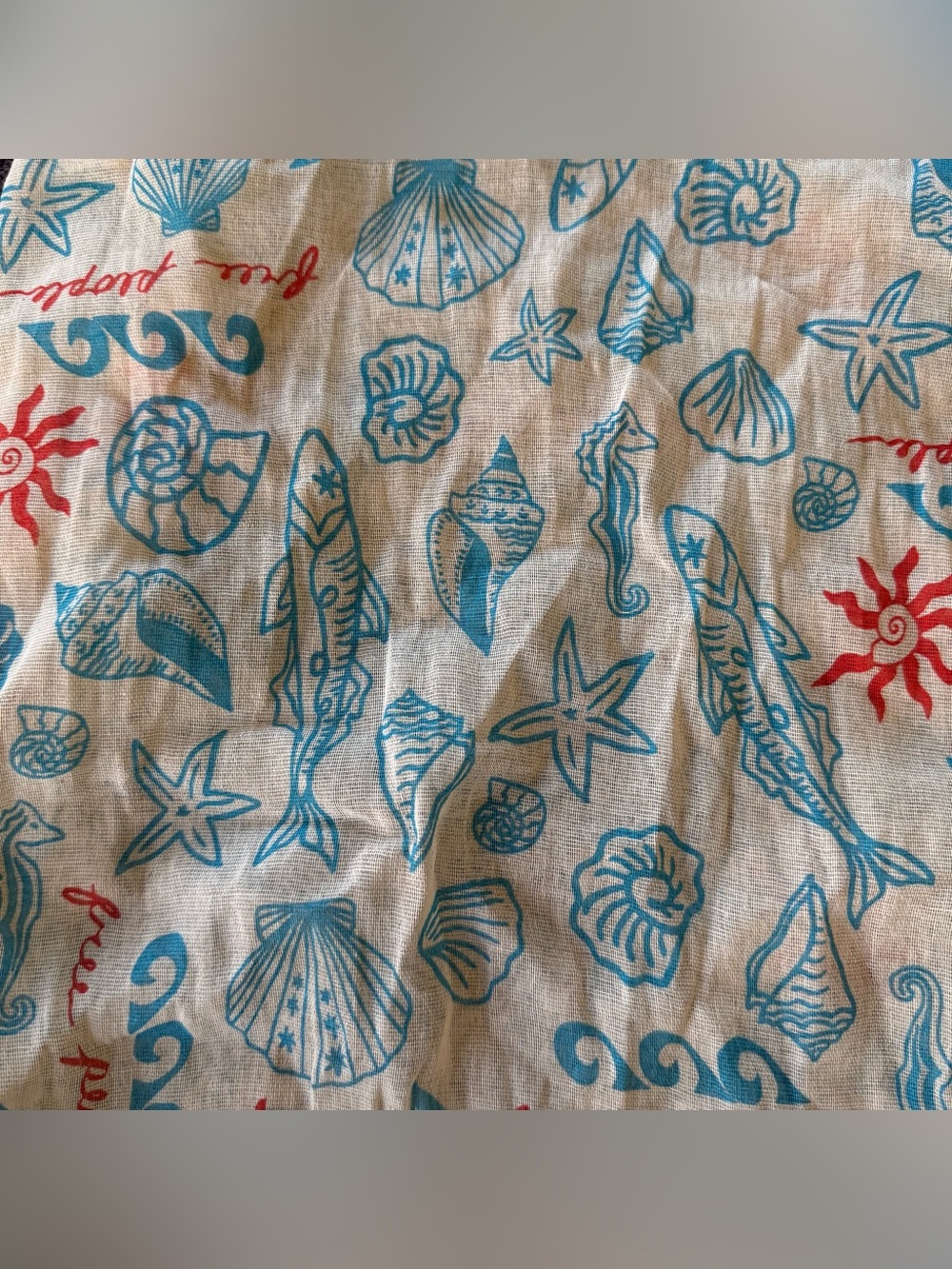 Free People Teal Seashell Tote Bag Boho Beach Resort Coastal - Picture 6 of 7
